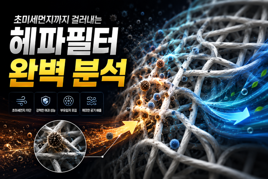 공기청정기 헤파(HEPA) 필터가 미세먼지를 거르는 원리: 촘촘한 망 그 이상의 과학 썸네일