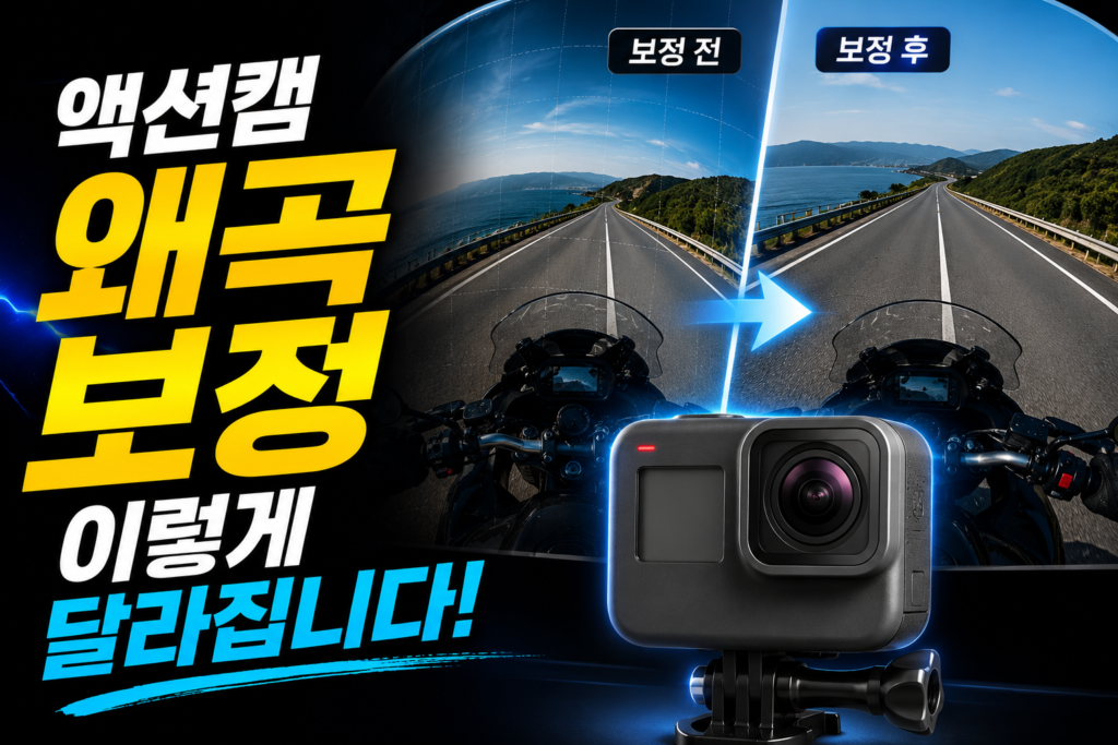 액션캠 초광각 렌즈 왜곡 펴는 법 소프트웨어 렌탈 보정 기술 가이드 썸네일